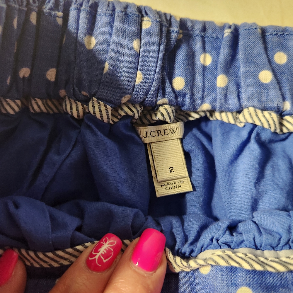 J. Crew Polka Dot Mini Skirt in Blue and White - Picture 2 of 3